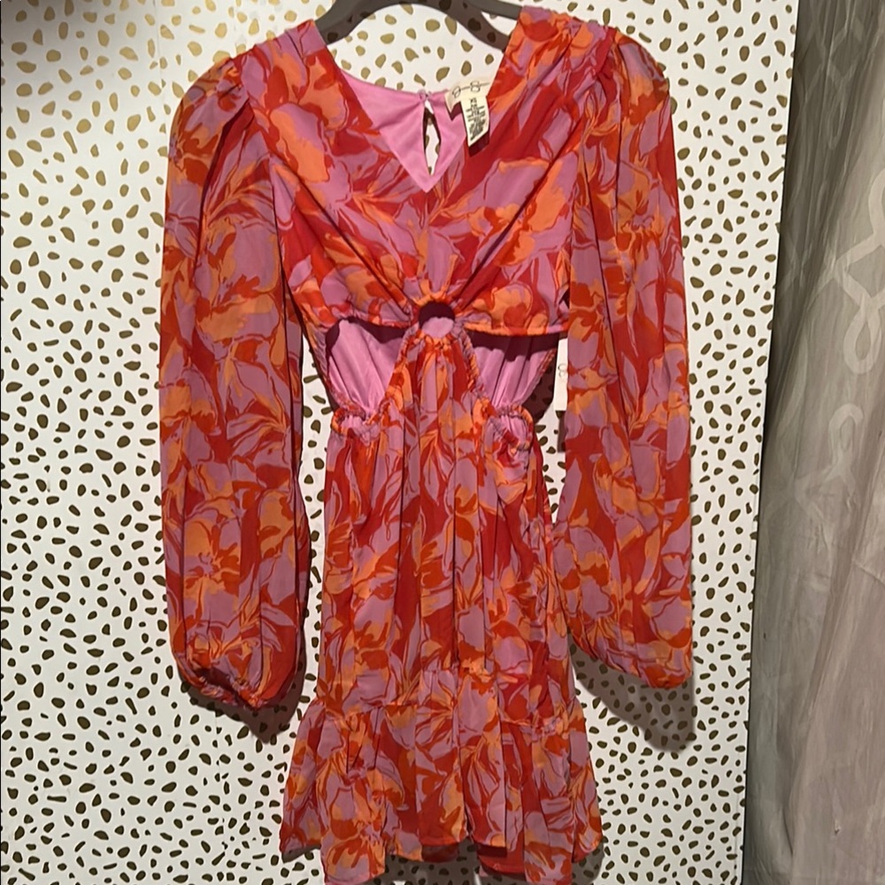 NWT Jessica Simpson Vibrant Floral Long Sleeve Dress